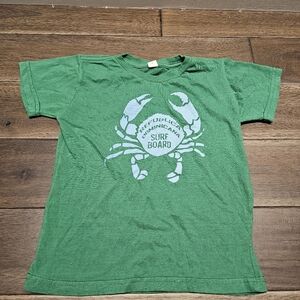 Green Dominican Republic Surfboard Crab Graphic T-Shirt Size 6